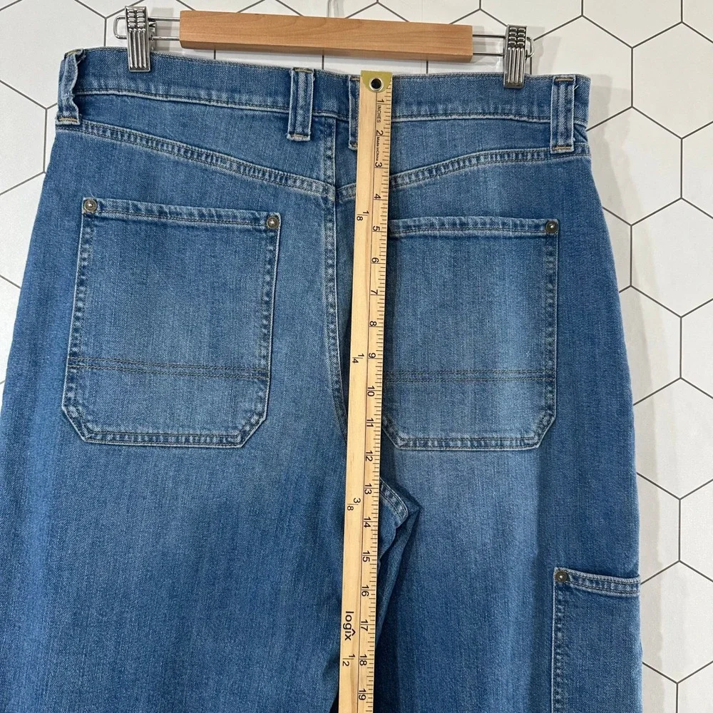 Banana Republic‎ Mens 31 Utility Carpenter Jeans Medium Wash Blue Straight Leg